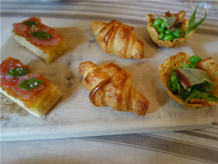 anchovy croissant and other 
nibbles